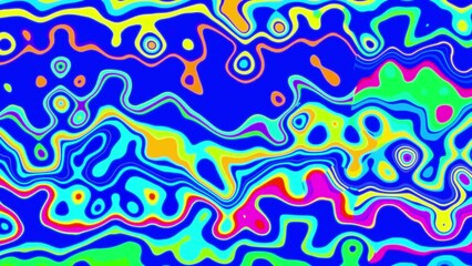 Canvas Print - Glowing Distorted color waves vj loop