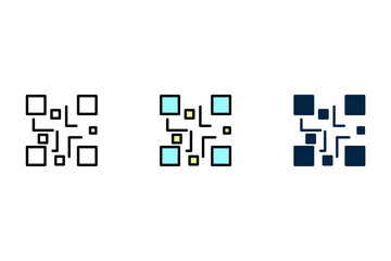 QR code scan line icon. Simple element illustration. QR code scan concept outline symbol design.