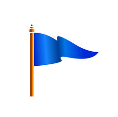 Wall Mural - Blue color flag vector icon. Buddhist blue flag.