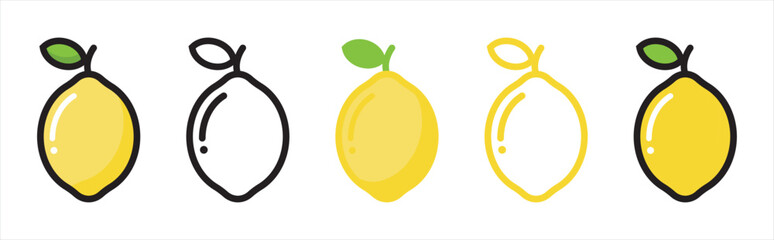 Lemon icon symbol signs, vector illustration