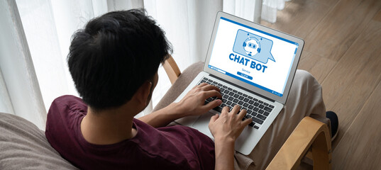 Poster - chatbot software application for modish online business that automatically reply to customer questio