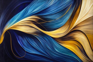 Abstract blue and gold modern wallpaper, vibrant colors textured background