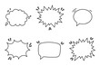 Conjunto de burbujas de comic vacías dibujadas a mano. Añadir texto. Ilustración vectorial