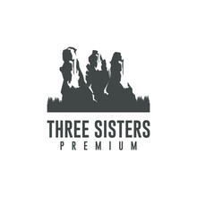 Three Sisters Mountain Vector Logo Design For Business