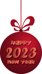 Canvas Print - 2023 happy new year. 2023 PNG Transparent Images. numbers paper style. PNG. greeting card.