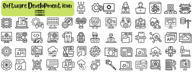 Set of software development icons