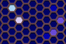 3D Hexagon With Shadow And Colored Floor On Blue Background