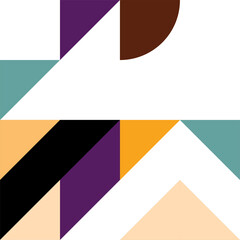 Poster - Trendy geometric square with abstract patterns in multiple colors and shapes. Creative contemporary design element for decoration of pop theme design.	
