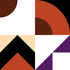 Poster - Trendy geometric square with abstract patterns in multiple colors and shapes. Creative contemporary design element for decoration of pop theme design.	