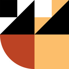 Poster - Trendy geometric square with abstract patterns in multiple colors and shapes. Creative contemporary design element for decoration of pop theme design.	