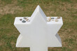 Colleville-sur-Mer, FRA, France - August 21, 2022: American Military Cemetery and tombs with the star of David symbol