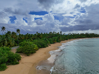 Poster - Aerial view of beautiful coastline with dramatic skyline