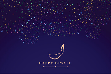 Canvas Print - shubh diwali banner with colorful firework design