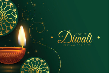 Canvas Print - realisitc diwali celebration background in indian style