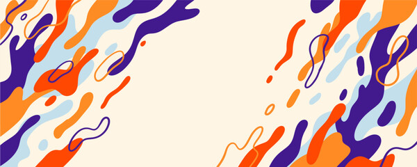 Poster - Abstract trendy liquid background design. Retro 80s and fluid pattern for copy space frame design and wallpaper