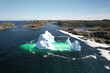 Birds eye view of an ice burg on the coast of Newfoundland