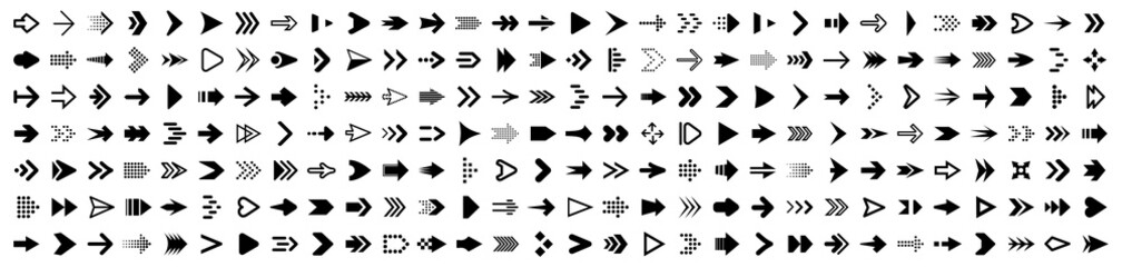 set arrow icons. collection different arrows sign. set different cursor arrow direction symbols in f