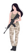 © Naiadin - Woman in military clothes with a weapon