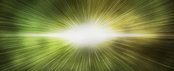 Wall Mural - big bang effect on bright yellow galaxy sky, horizontal banner