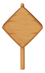 Wall Mural - wooden road sign. cartoon blank plywood signboard