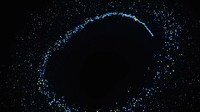 Abstract Particles Blue Hypnotic Spiral Animation.