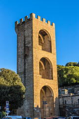 Wall Mural - Florence, Italy. Gate (tower) of St. Nicholas - part of the ancient fortress wall, 1324