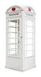 white telephone box isolated and save as to PNG file