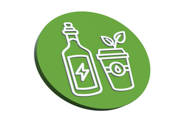 Wall Mural - ecological green energy icons concept green food