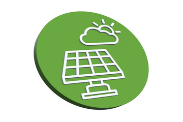 Wall Mural - ecological green energy icons concept green solar panel