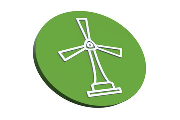 Wall Mural - ecological green energy icons concept green windmill