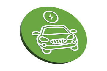 Wall Mural - ecological green energy icons concept green car