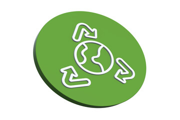 Wall Mural - ecological green energy icons concept green earth recycle