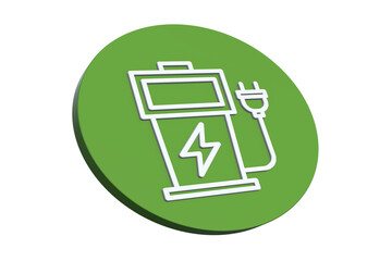 Wall Mural - ecological green energy icons concept green electric fuel