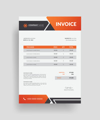 Wall Mural - creative liquidity business invoice design template, Bill form business invoice accounting