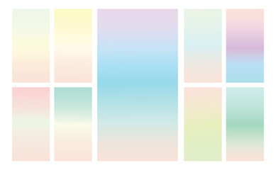 Wall Mural - Set of multicolor Pastel gradient background. Soft pastel gradient background Template. Modern screen gradient for web 
