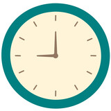 Green Minimal Style Analog Wall Clock Illustration