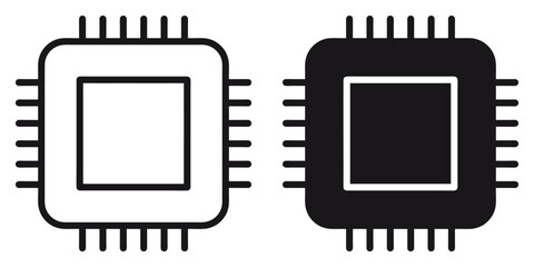 Poster - ofvs173 outlinefilledvectorsign ofvs - microprocessor cmos vector icon . integration solution . isol