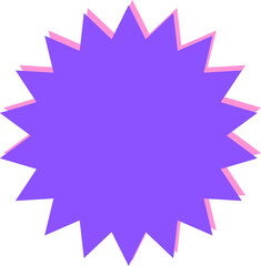 blank badge sticker label with purple color, element for decoration, png format file