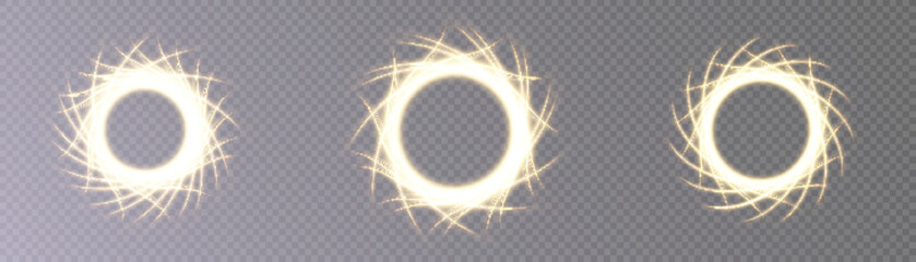 Poster - Bright glowing ring. Bright glowing neon frame made of luminous beams. fractal design