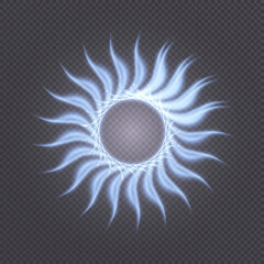 Poster - Bright glowing ring. Bright glowing neon frame made of luminous beams. fractal design