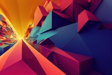 Abstract Background Of Colorful Geometrical Shapes. Great For Wallpaper