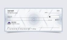 Blank Bank Check, Bank Cheque Design With Guilloche Background