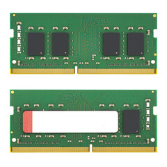 Poster - RAM for laptop SO-DIMM DDR4, on a white background in isolation, view from two sides