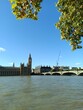 Portrait wallpaper of the British Houses of Parliament and Westminster Bridge across the Thames on a sunny day in autumn taken from Albert Embankment. Ideal British background for Westminster  