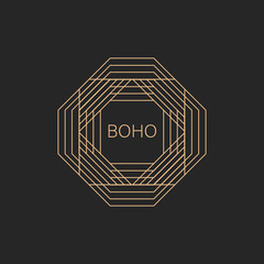 Wall Mural - Logo in a modern style. Vector linear icon. Boho characters - moon logo design templates - abstract design elements for decoration in modern minimalist style for social media posts, stories.
