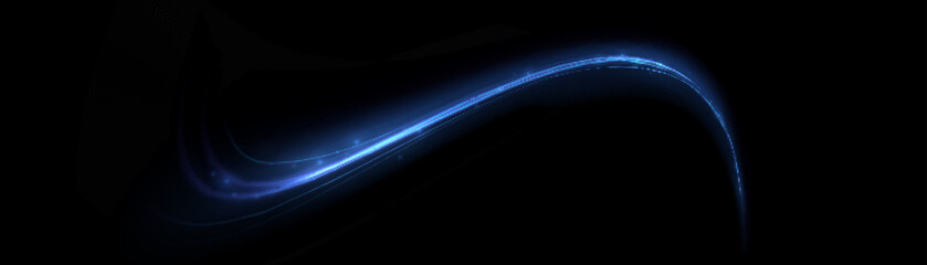 Wall Mural - blue light trail, wave speed, trace line twirl