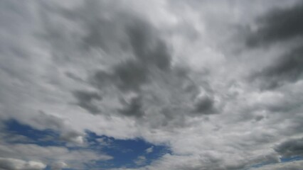 Wall Mural - blue sky background with white clouds, rain clouds on sunny summer day..