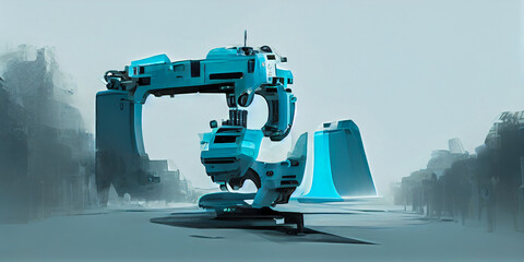 Wall Mural - engineering robot future design