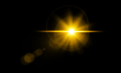 Wall Mural - light with glare. sun, sun rays, dawn, glare from the sun. gold flare, glare from flare.