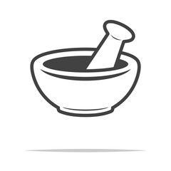 Wall Mural - mortar and pestle icon transparent vector isolated